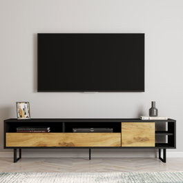 Hanah Home Soporte de TV Luga Negro y Roble
